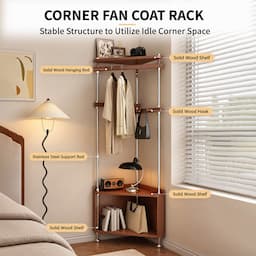Bedside Clothes Rack with Motion Sensor Light and Drawer 170cm