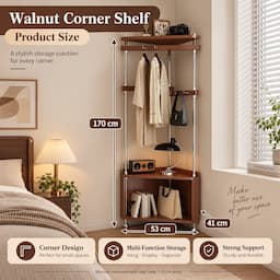 Bedside Clothes Rack with Motion Sensor Light and Drawer 170cm
