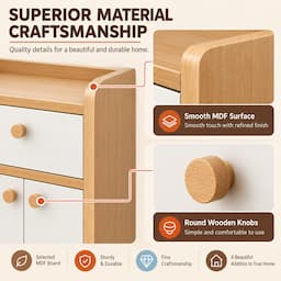 Storage Cabinet with Drawer and Doors Wooden Sideboard Buffet Kitchen Cabinet