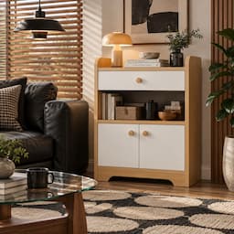 Storage Cabinet with Drawer and Doors Wooden Sideboard Buffet Kitchen Cabinet