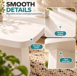 Wabi Sabi Coffee Table Set of 2 Cream White Round Nesting Tables