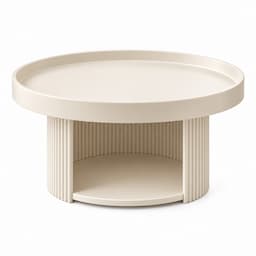 Round Coffee Table with Cat Bed 2-in-1 Pet Human Shared Table Iron Frame 65cm