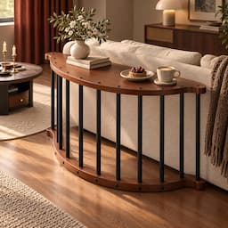 2-in-1 Rocking Chair Floor Lounger with Desk Mode Cream Cushion Bentwood Frame