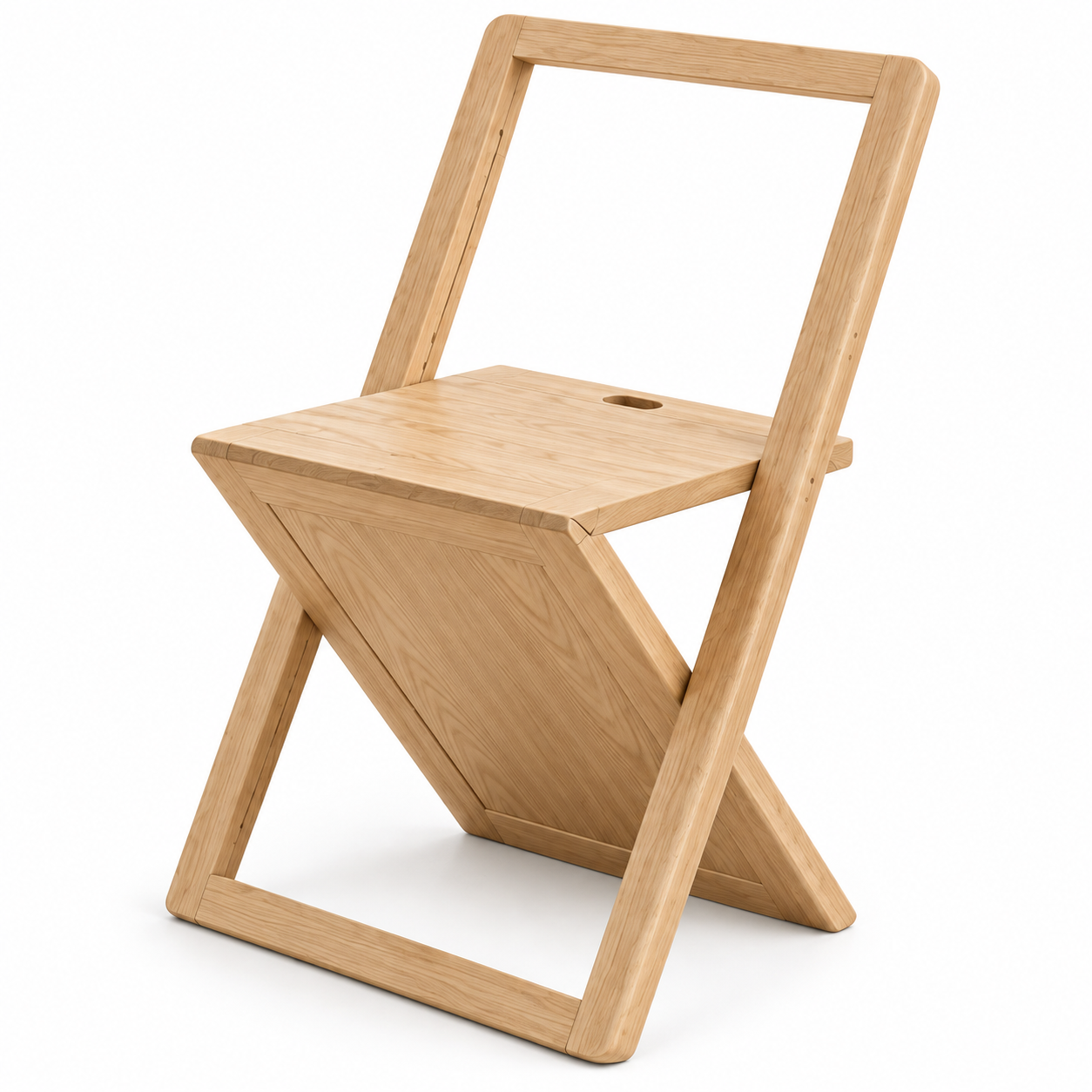 Wooden Folding Chair X-Frame Solid Wood Dining Chair Foldable Space Saving